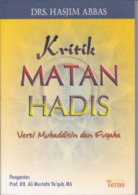 Image of Kritik Matan Hadis Versi Muhaddisin dan Fuqoha